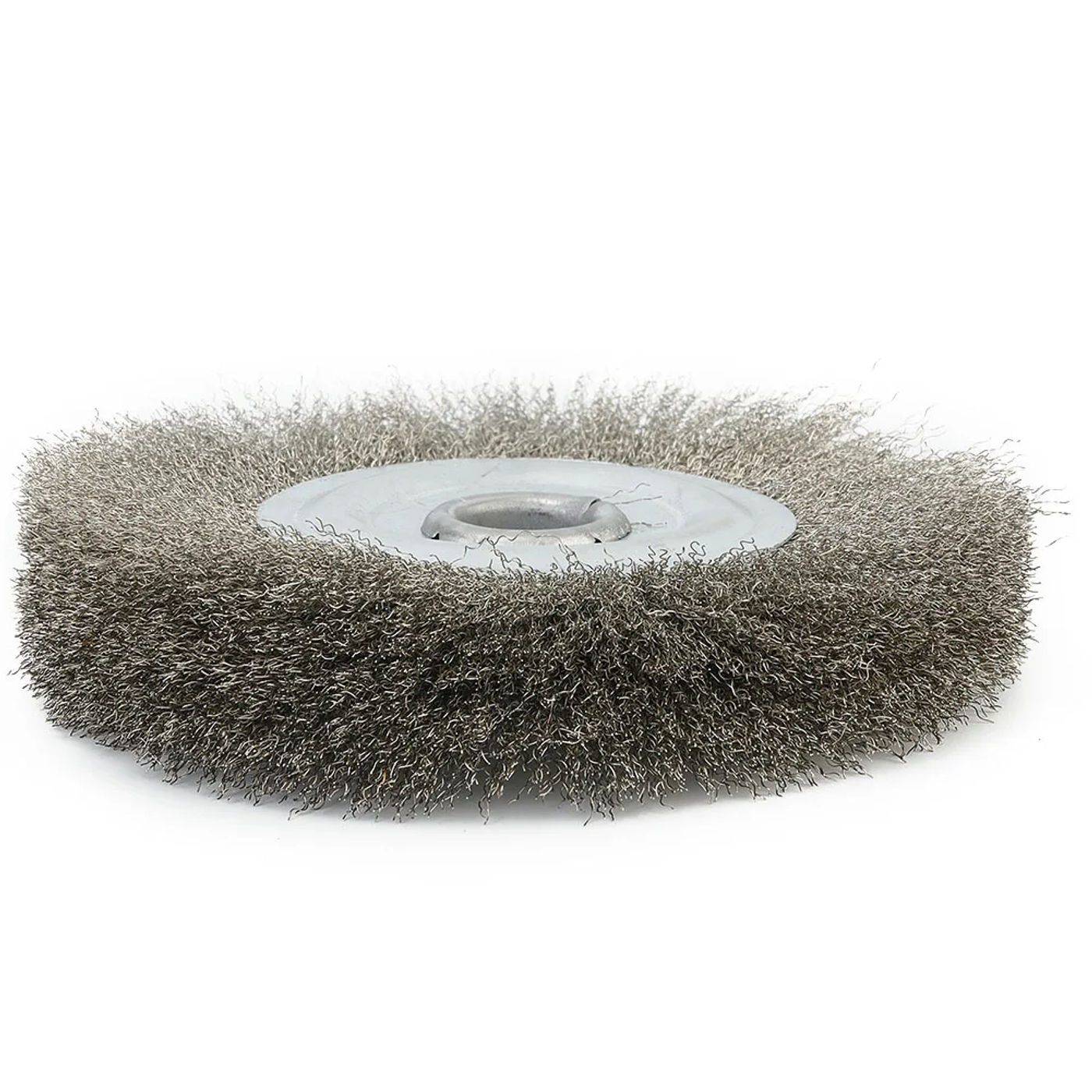 Description Picture 4 of itemCrimped Stainless Steel Wire Wheel Brush 5inch Diameter Moderate Hardness Efficient Cleaning For Deburring And Polishing