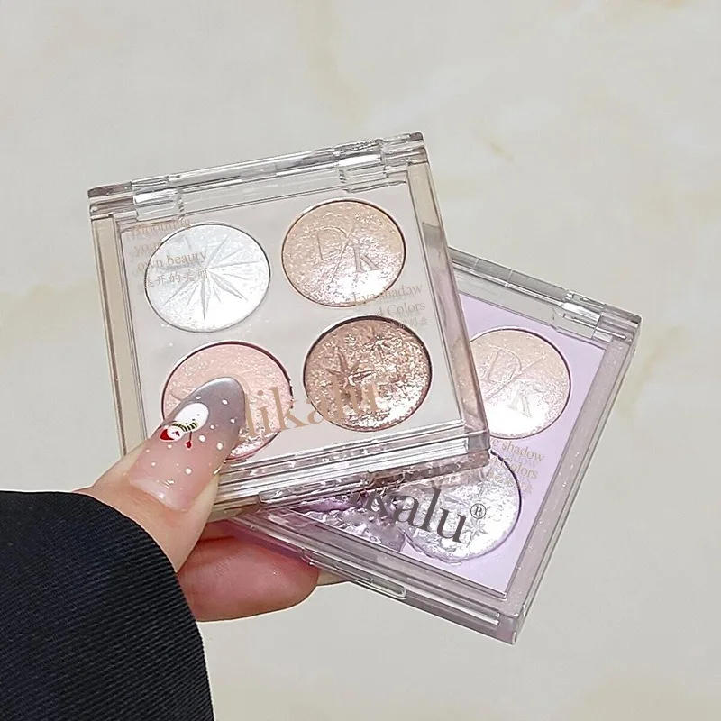 Description Picture 6 of item4Grid Eyeshadow Palette Glitter Pearlescent Transparent Acrylic Eye Shadow Sparkling Fine Shimmer Waterproof Lasting Eye Pigment