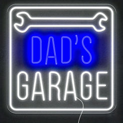 Dad's Garage Sign Neon Garage Signs for Dad Garage Decor for Men Garage Accessory Neon Sign Game Room LED Neon Garage Light Sign