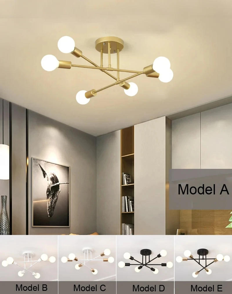 Description Picture 2 of itemNordic Minimalist Pendant Light Ceiling Lamp LED Chandelier Suitable for Bedrooms Living Rooms Black Gold Lighting Decoration