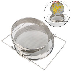 Garden Supplies Stainless Steel Net Impurity Filter Double sieve strainer Beekeeping Honey filter For Beekeeping Special Tools