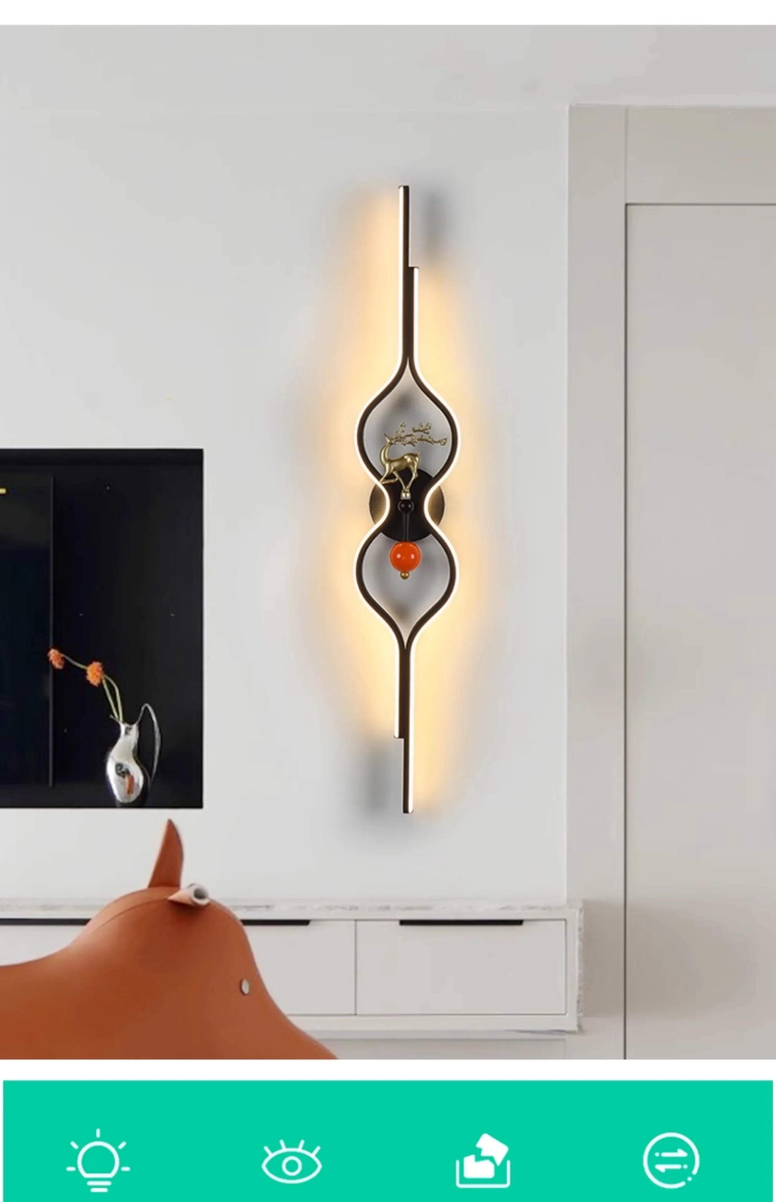 Description Picture 3 of itemLiving room background wall grille decorative light hotel corridor light luxury master bedroom bedside led wall light  luminaria