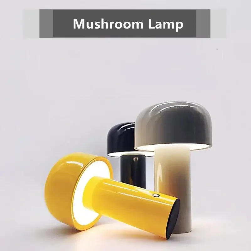 Description Picture 5 of itemMushroom Table Lamp Portable Italian Design Wireless Touch USB Rechargeable Decoration for Bedroom Desktop Night Light Desk Lamp
