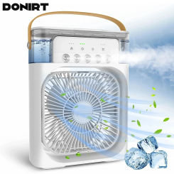 Portable Humidifier Fan Air Conditioner Household Small Air Cooler Hydrocooling Portable Air Adjustment for Office 3 Speed Fan