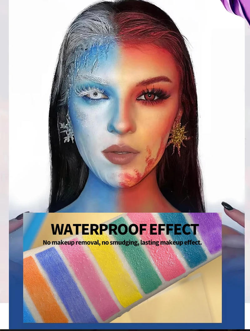 Description Picture 5 of item22 Color Face Body Painting Kit for Kids Adults,Face Paint Makeup Palette with Brush,Halloween Carnival Artist Cosplay Art Party