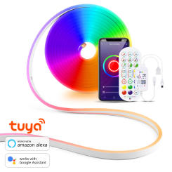 12V RGB Strip LED Flexible Silicone Neon Light 1-5M Remote Control Waterproof SMD 3535 Neon Sign Tape Colorful Room Wall Decor