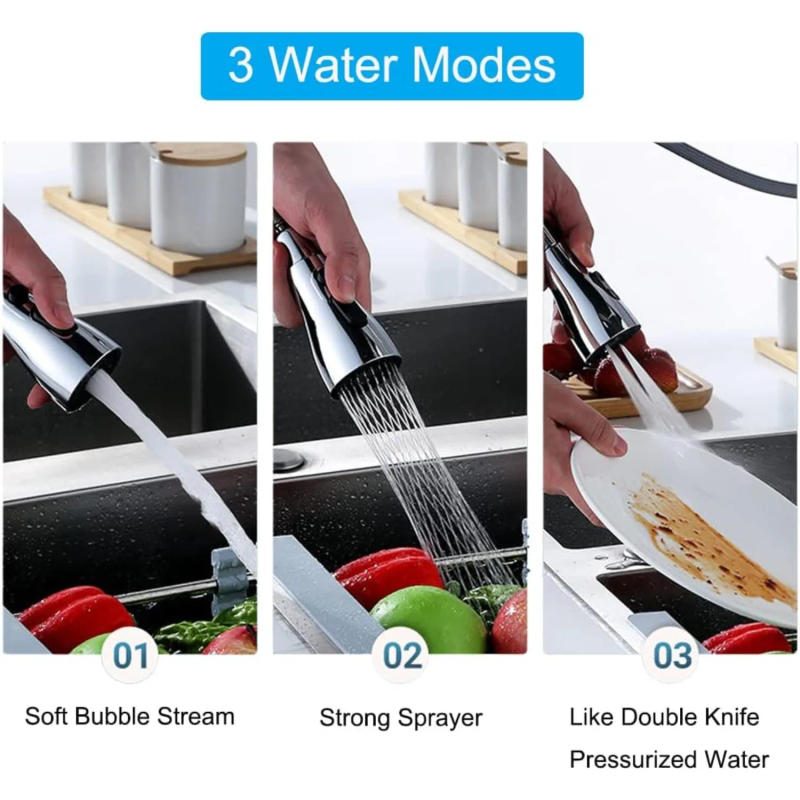 Description Picture 3 of itemKitchen Faucet Head Sink Aerator Sprayer Head 360 Degree Swivel Sink Sprayer Attachment-55/64 Inch Female Thread