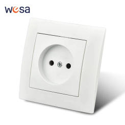 WESA Power Socket 16A EU Standard Electrical Outlett Not Ground 86mm*86mm White Flame Retardant PC Panel Wall Socket News