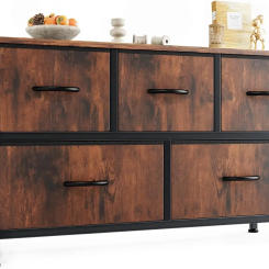 Dresser for Bedroom, Storage with 5 Drawer Organizer Closet Chest Small Clothes Fabric Cabinet, Kids Furniture Drawer Binis