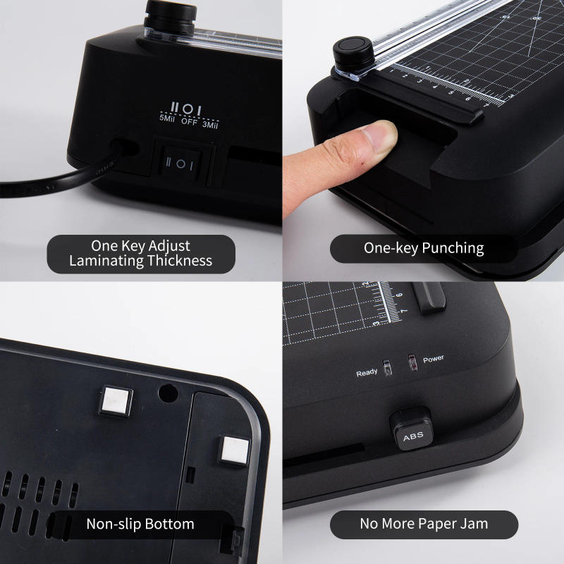 Description Picture 2 of itemA4 Laminator Machine Thermal Laminator Desktop with Laminating Punching Paper Cutting Function Automatic Laminator Paper Trimmer