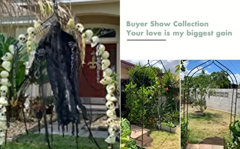 Description Picture 5 of item1set Steel Garden Arch Wedding Arch Stand Flower Frame Balloons Archway Outdoor Lawn Activity Decor Birthday Party Decor Props