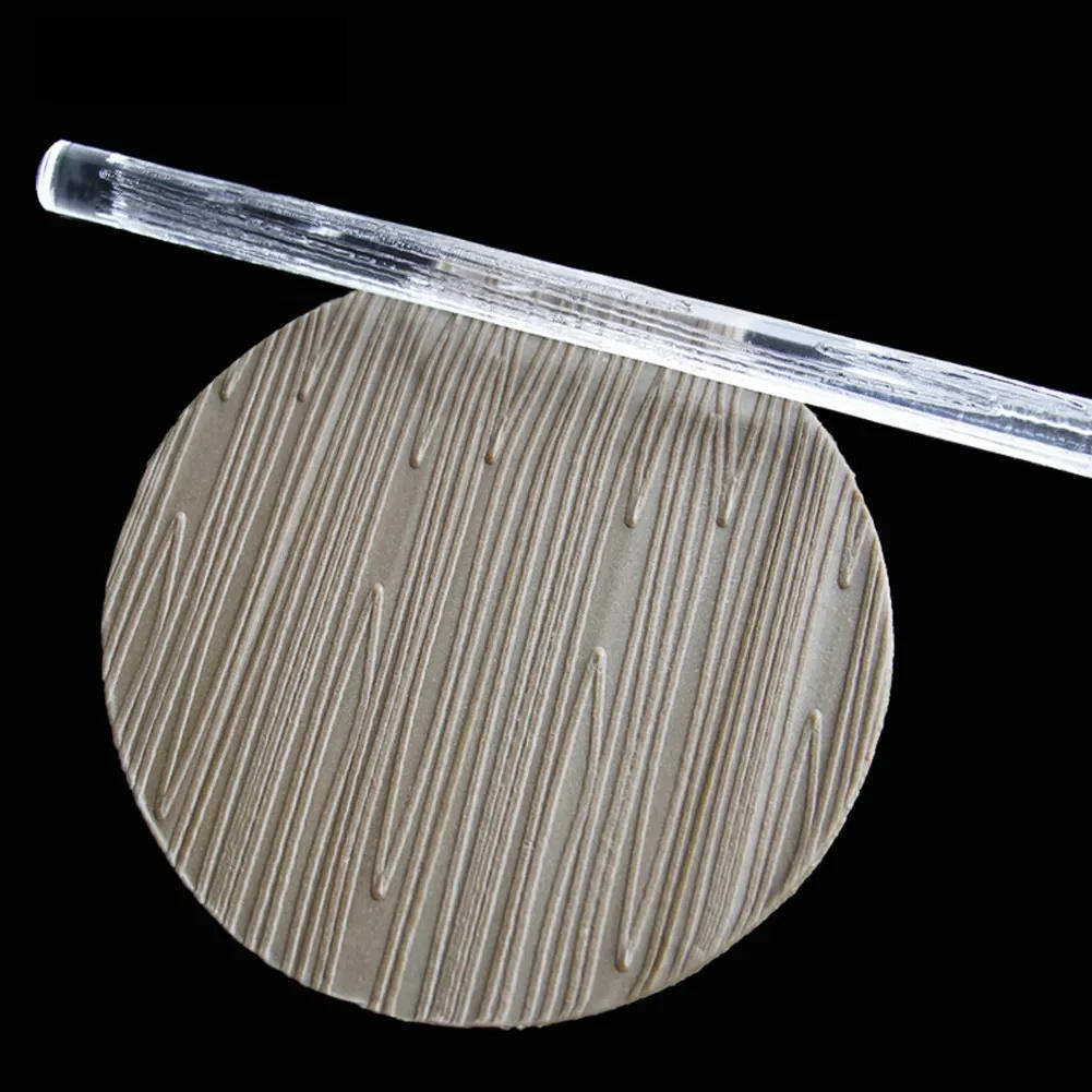 Description Picture 6 of itemAcrylic Texture Rolling Pin DIY Clay Craft Tools Flower Pattern Mud Embossing Rolling Stick Ceramic Pottery Art Embossed Rod