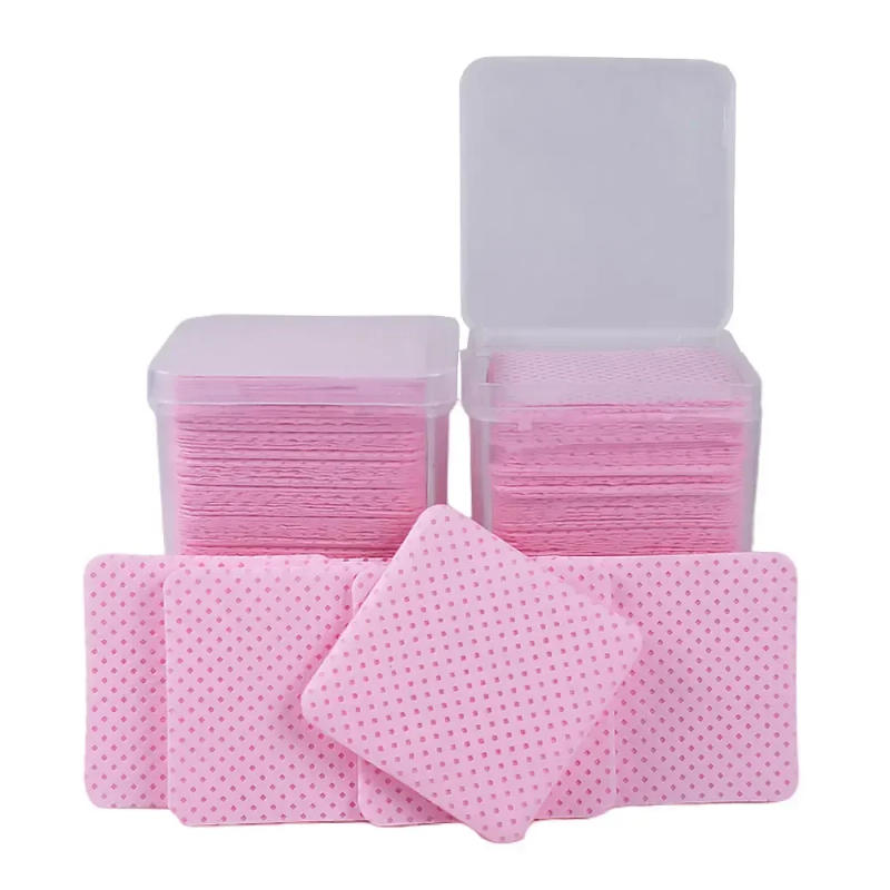 Description Picture 4 of item200PCS/Box Disposable Remover Cotton Pad Wipes Nail Polish Eyelashes Glue Cleaner Lint-Free Paper Pad Cleaning Manicure Supplies