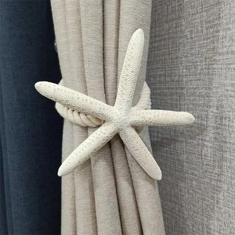 Description Picture 3 of item1pc/2pcs Curtain Tie Backs Woven Straps With Starfish For Living Room Decorative Accessories For Living Room Decor