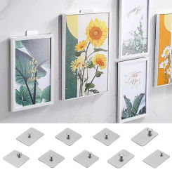 Strong Adhesive Hooks Picture Frame Poster No Drilling Hooks Waterproof Wall Mount  Kitchen Bathroom Accessories Screw Hooks