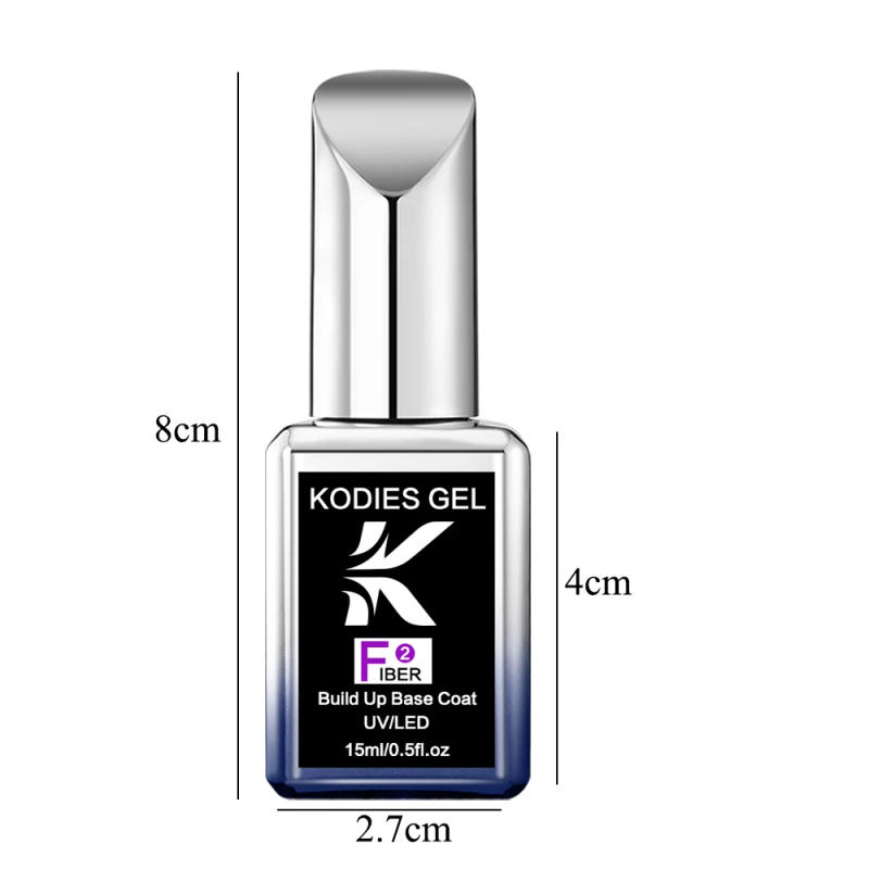 Description Picture 4 of itemKODIES GEL Fiber Base Coat Milky White Gel Nail Polish 15ML Semi Permanent UV Calcium Rubber Base Gel Varnish Builder Nails Art
