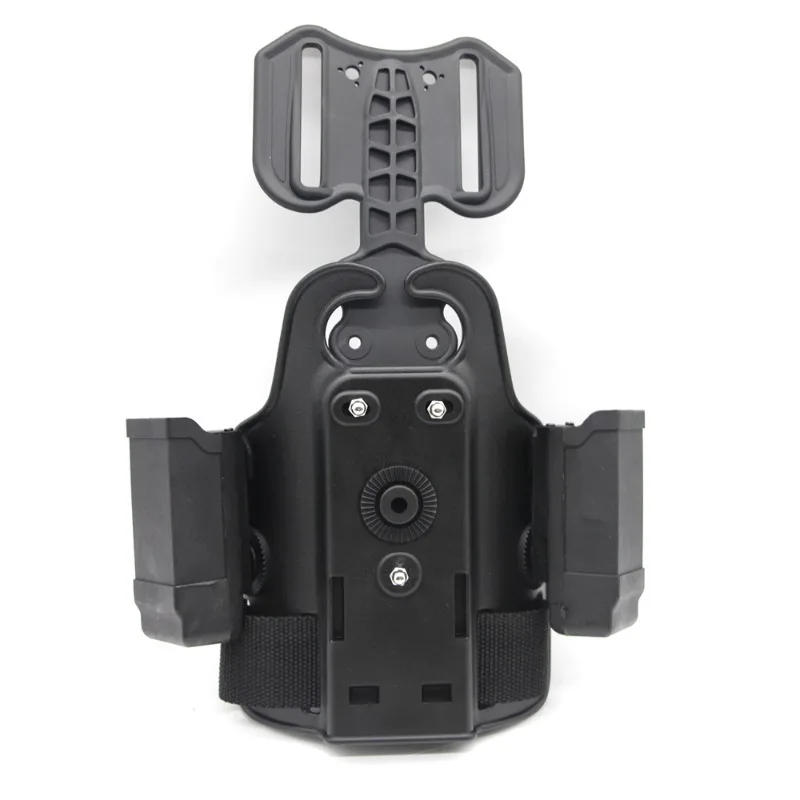 Description Picture 4 of item9mm Double Magazine Leg Gun Holster Platform Strap Belt Drop Thigh Holster Adapter Paddle for Glock 17 19 Hunting Accessories