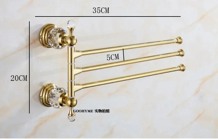 Description Picture 2 of itemGold Crystal Towel Rack European Bathroom Hooks Hardware Suite Bathroom Brass Shower Basket Towel Ring Bathroom Accessories