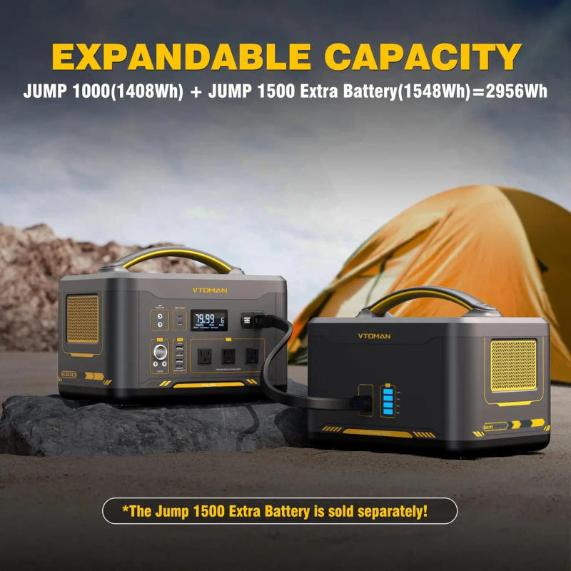 Description Picture 5 of item1000 Portable Power Station 1000W Peak 2000W 1408Wh LiFePO4 LFP Battery Powered Generator with Pure Sine Wave