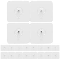 20 Pcs Hanging Pictures Adhesive Hook Household Hooks Sticky For Invisible Wall Non-trace Coat Decor