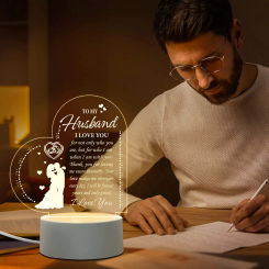 Romantic Sweet Frase Acrylic Lamp For Husband Gift Night Lights Wedding Anniversary Gift