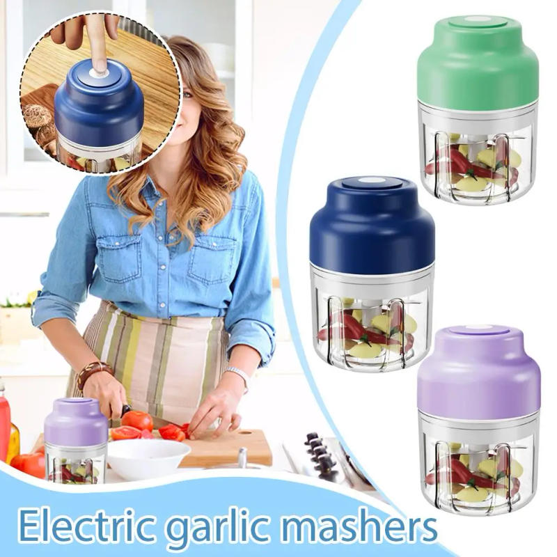 Description Picture 2 of itemMini Wireless Electric Garlic Crusher Portable 320ml Chopper USB Charging Ginger Chili Vegetable Masher Kitchen Machine