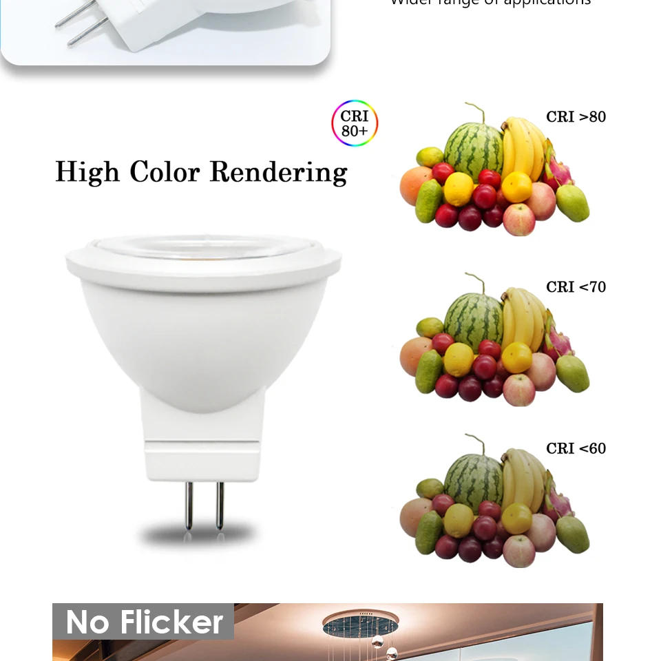 Description Picture 4 of itemEnergy Saving Led Bulb Mr11 GU4 20PCS 12V 3W Cob Spotlight 3000k 4000k 6000k Warm Light For Home Decoration Replace Halogen Lamp