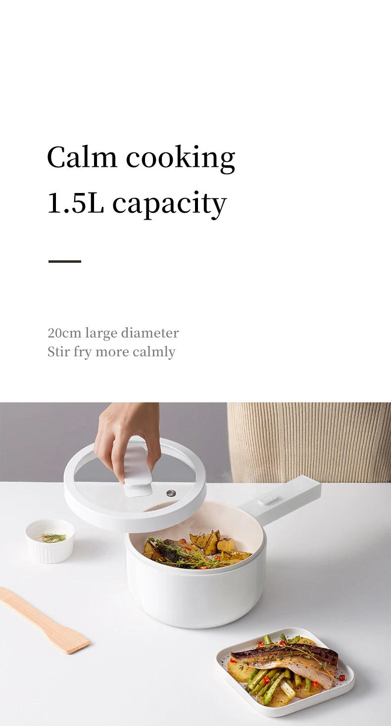 Description Picture 5 of itemOlayks 700W Electric Cooker Household Multi-Function 1.5L Electric Pot Non-Stick Boiled Steamer Slow Cooker Kitchen Appliances