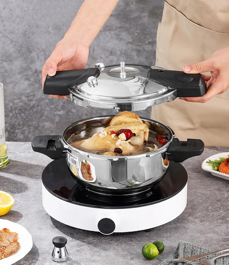 Description Picture 3 of itemStainless Steel Pressure Cooker Mini 1.8L Pressure Pot Outdoor Quick Cooking Pot For Induction Ceramic Stove Gas Heating