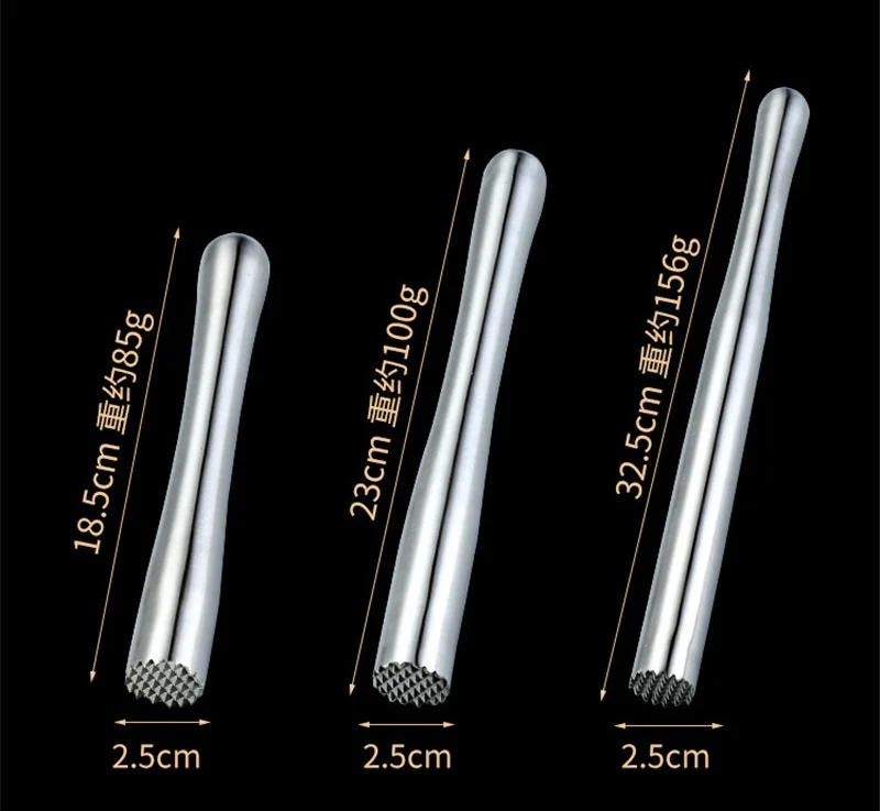 Description Picture 3 of itemStainless Steel Cocktail Muddler with Bar Mixing Spoon Cocktail Muddler Long Drink Stirrer Bartender Spoon Bar Accessories