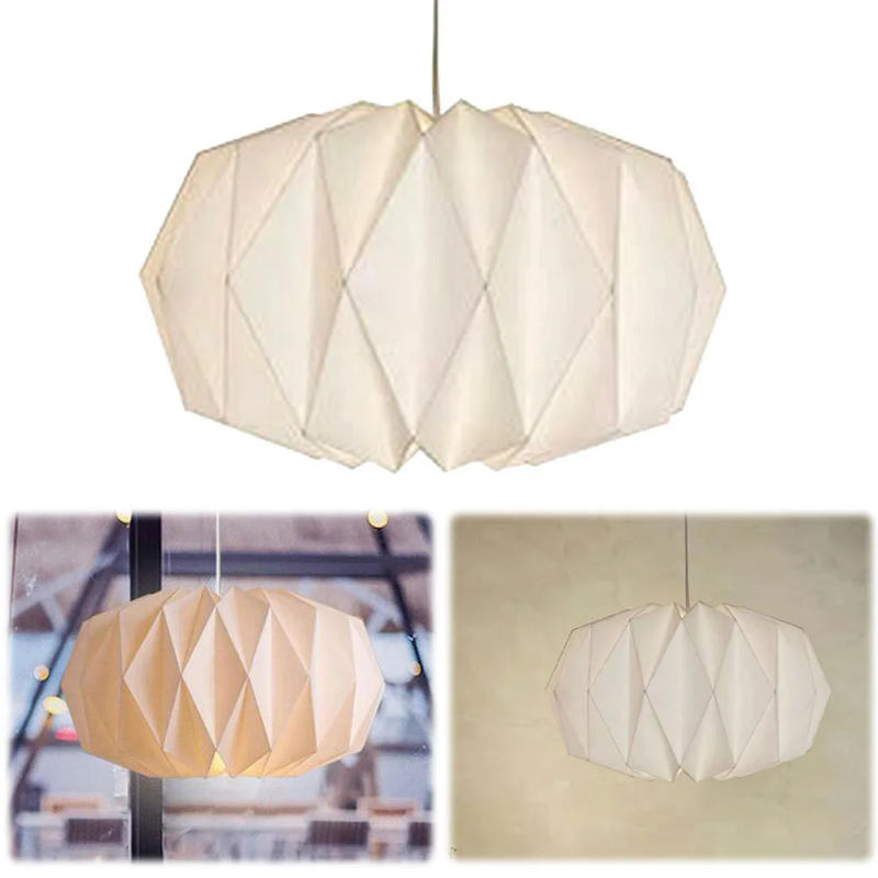 Description Picture 6 of itemHanging Pendant Light Art Decor Folding Nordic Paper Lampshade Nordic Creative Paper Lamp Cover for Bedroom Dining Room Decor