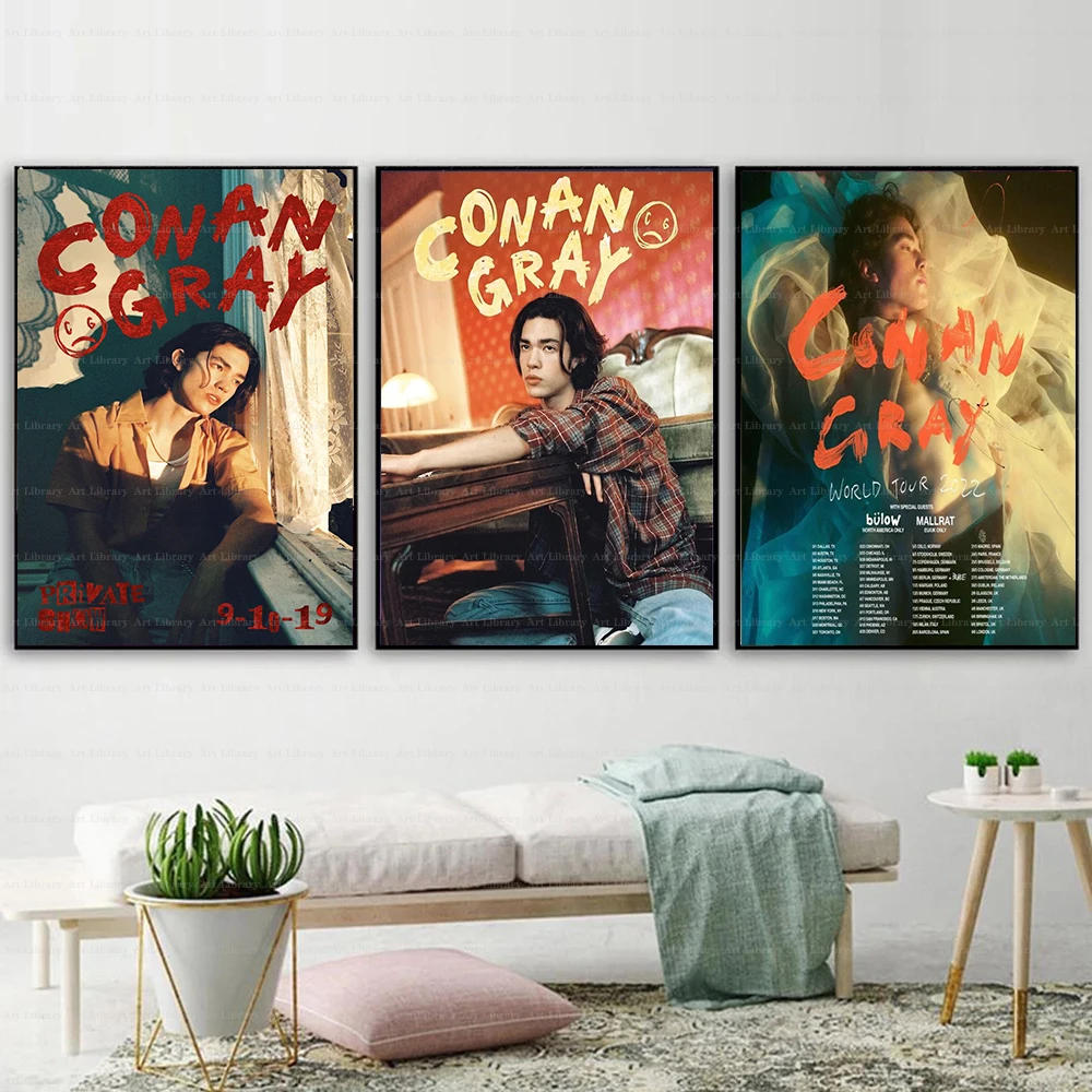 Description Picture 5 of itemPop Singer Conan Grays 2022 World Tour Poster Music Album Canvas Painting Wall Art Pictures Home Room Decor Fans Gift