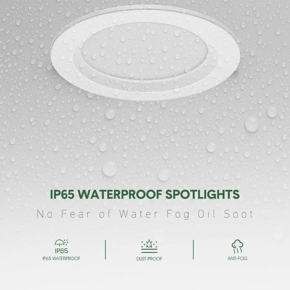 Description Picture 4 of itemIP65 Waterproof Downlight Spotlights Anti-glare LED Ceiling Recessed Spot Light Anti-glare Kitchen Bathroom Shower Room Lighting