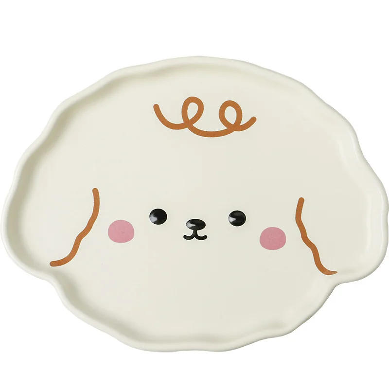 Description Picture 3 of itemLovely Ins Cartoon Ceramic Plate Tableware Dessert Dinner Plates Cute Dog Bear Cheese Ice Cream Kitchen Tools Household Gift