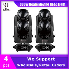 0 Tax 4Pcs New Beam LED 300W Moving Head Lighting 8+16 Prism Frost Effect Rainbow Wheel For DJ Bar Disco Party Wedding Stage