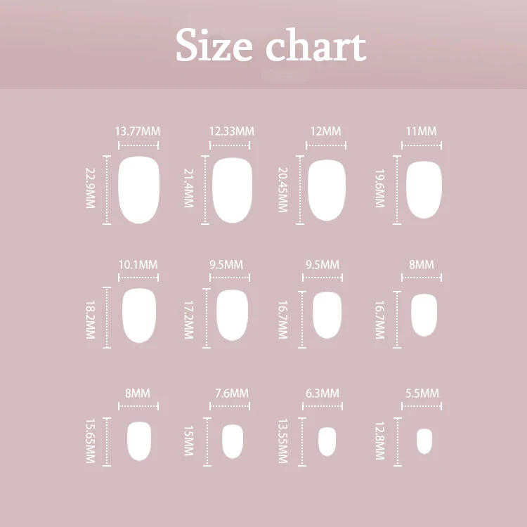 Description Picture 2 of itemSolid Color Glossy Wearable Nail Art Lovely Short Round Fake Nails Detachable Finished False Nails Press on Nails with Glue