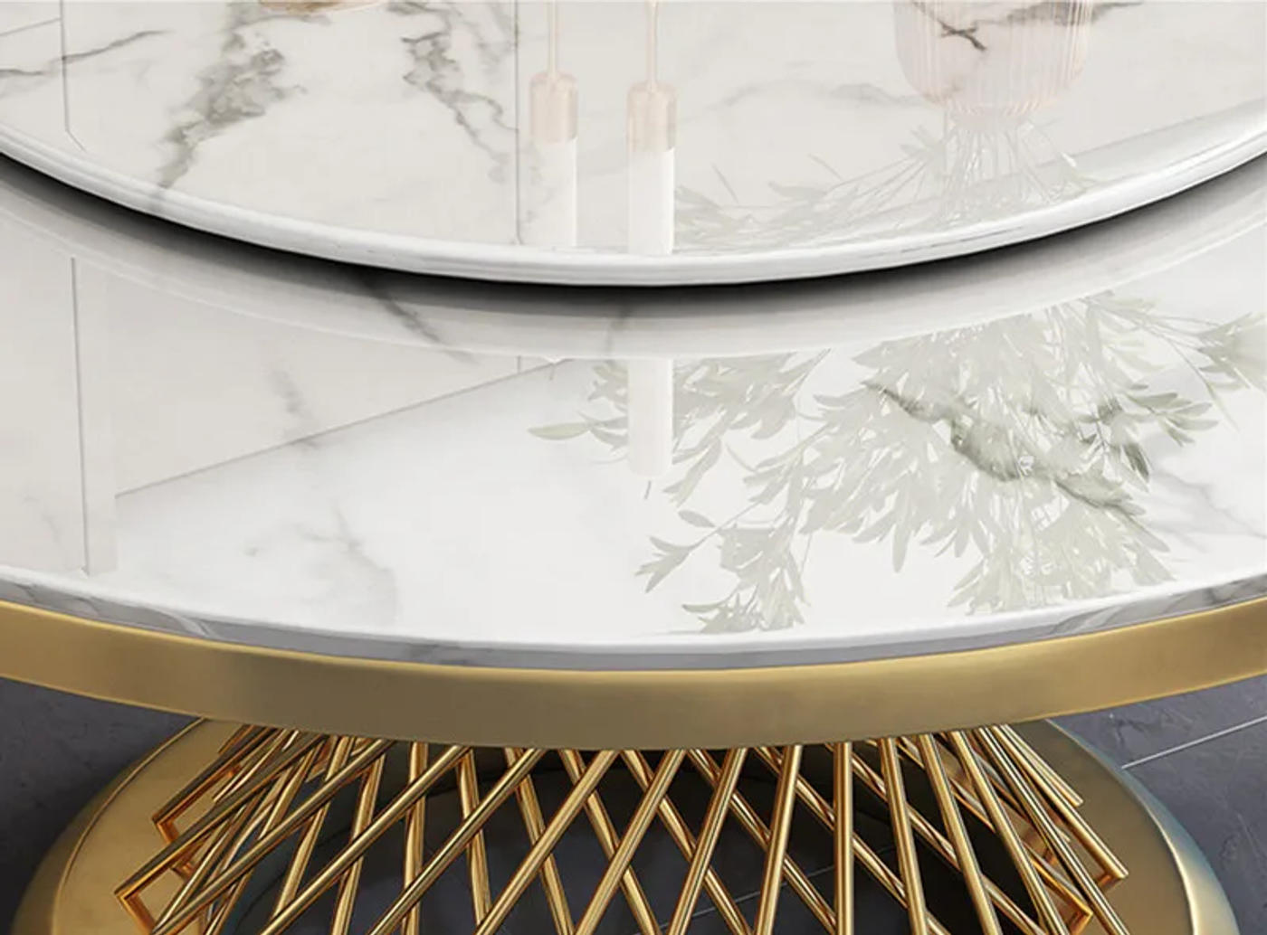 Description Picture 5 of itemFashion Nordic Styles Living Room Furniture Round Dinner Table Metal Cylinder Coffee Desk For Home Balcony Restaurant Decor