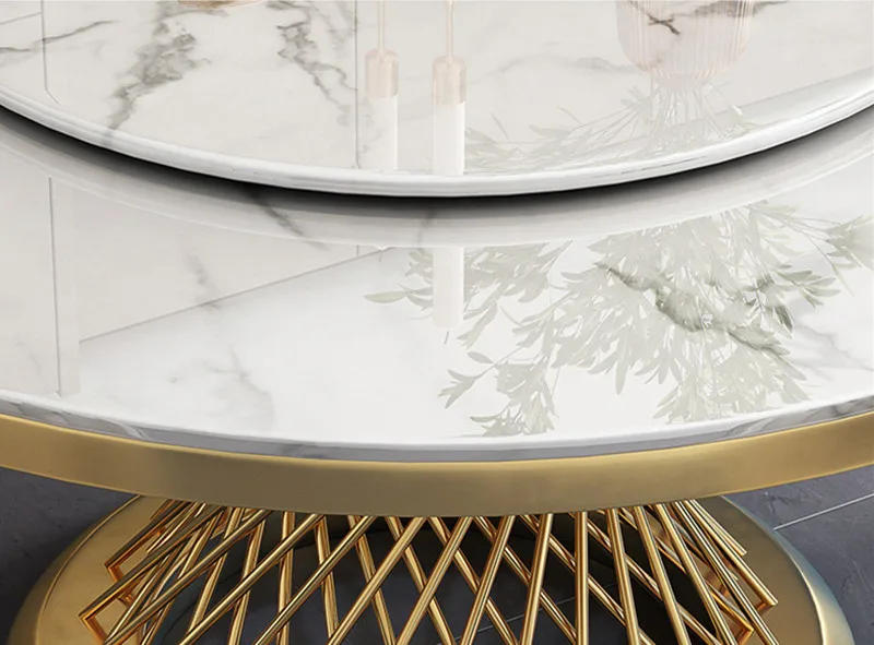 Description Picture 5 of itemFashion Nordic Styles Living Room Furniture Round Dinner Table Metal Cylinder Coffee Desk For Home Balcony Restaurant Decor