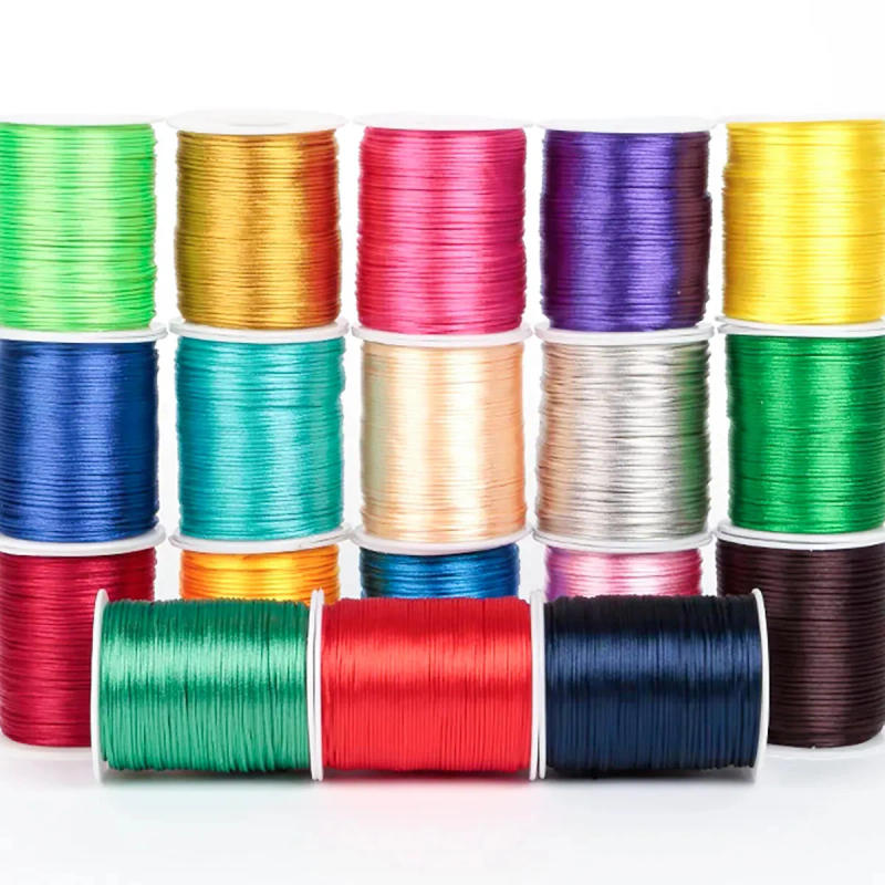 Description Picture 2 of item10/20/50/100M/Roll 1.5mm Nylon Cord Rope Chinese Knot Thread Satin Rattail Cords Bracelet Braided String DIY Shamballa Thread