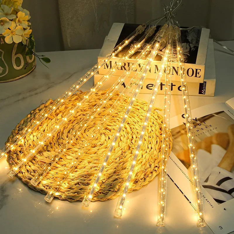 Description Picture 2 of itemOutdoor LED Meteor Shower LightsHoliday 24/16/8 Tubes Garden Street Fairy String Light for Party Christmas Decorations for Home