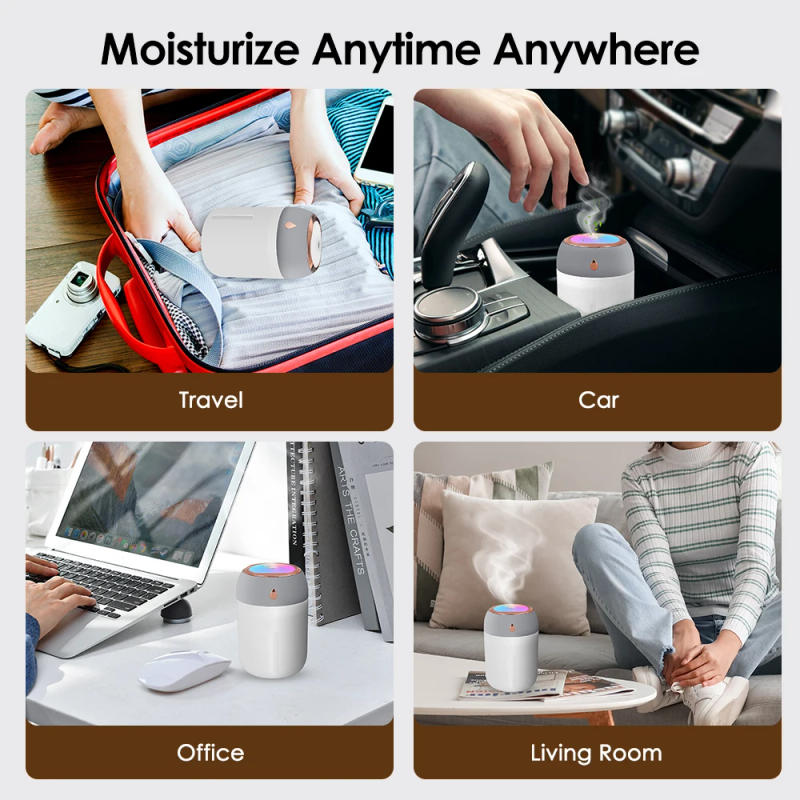 Description Picture 6 of itemHome Air Humidifier 330ml with Color Night Light -USB Portable Cold Mist Sprayer and Fragrance Oil Diffuser for Car Home Bedroom
