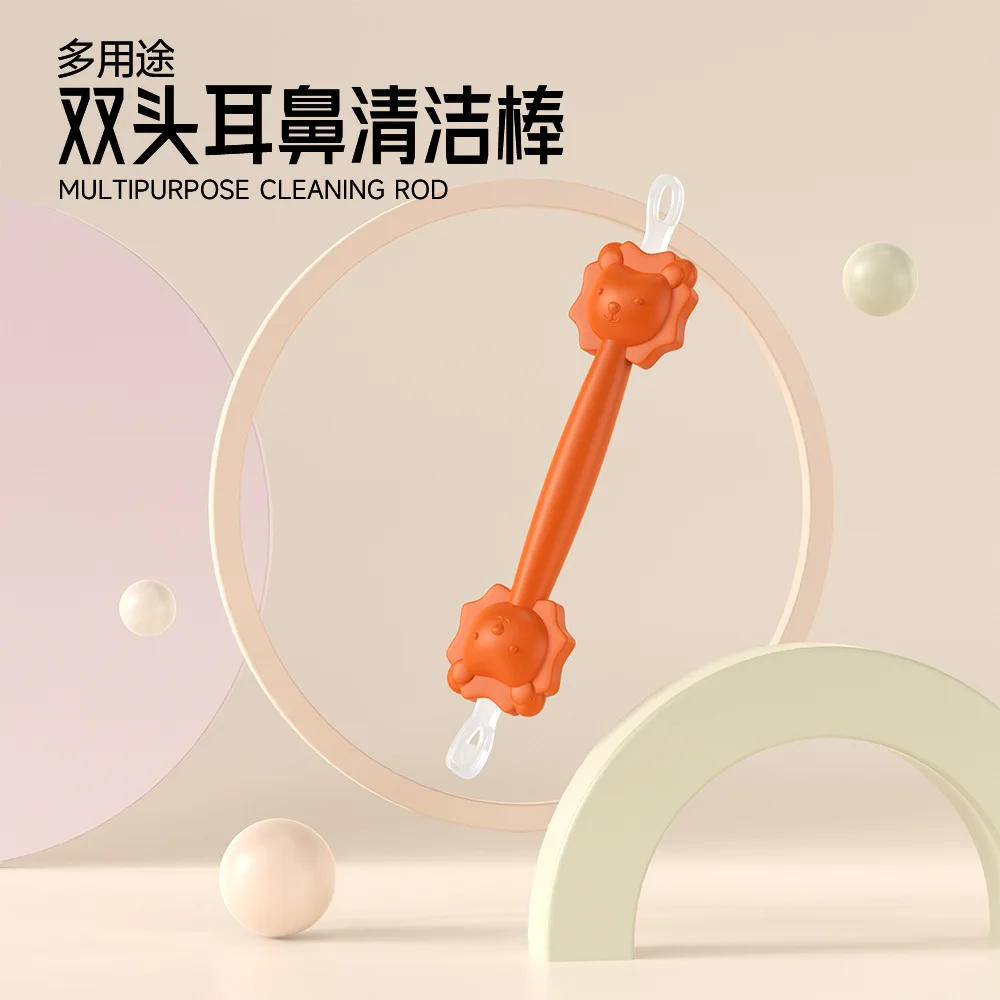 Description Picture 3 of itemBaby Cleaner Soft Wax Spoon Double-headed Curette Picker Nose Cleaner Silicone Ear Baby Cotton Swabs Clean Tweezers