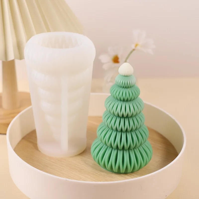 Description Picture 4 of itemNew Christmas Tree Silicone Mold Handmade DIY Scented Candle Soap Gypsum Crafts Resin Cement Molds Christmas Gift