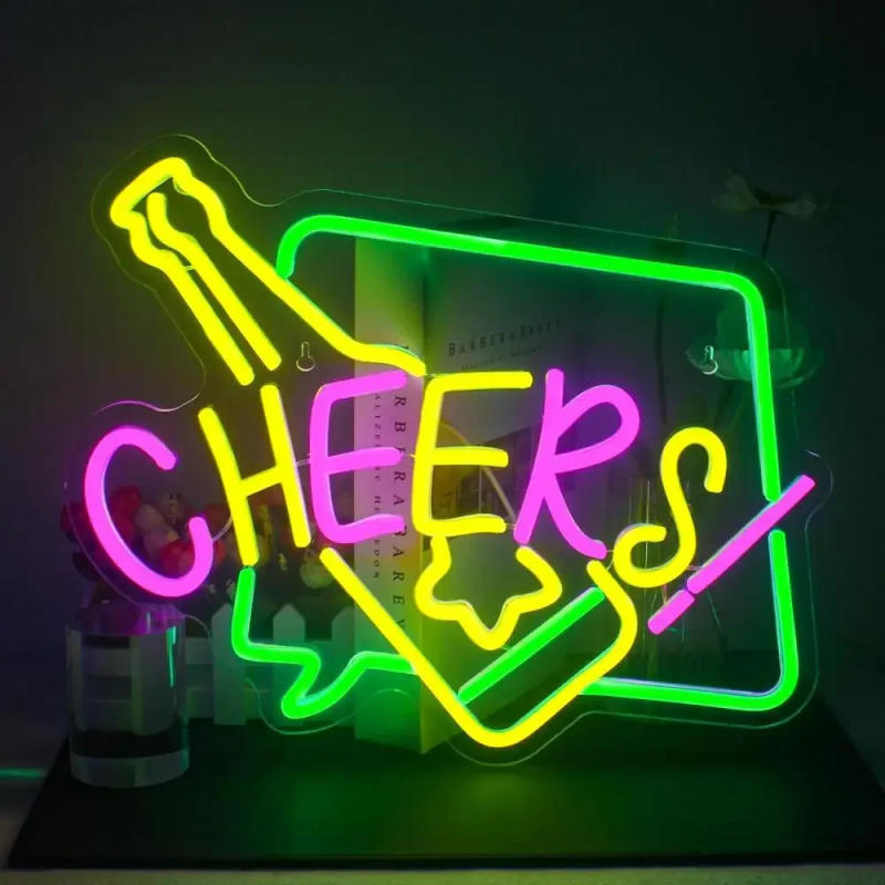 Description Picture 3 of itemCheers Neon Sign Dimmable LED Cheers Light Sign for Home Bar Decor USB Powered for Man Cave Bar Club Pub Party Wall Decoration