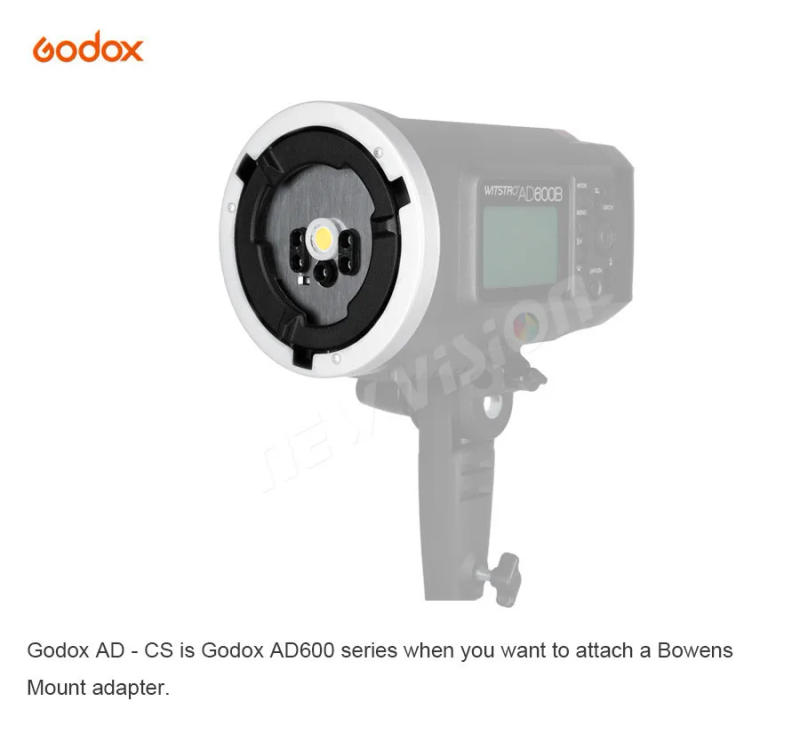 Description Picture 2 of itemGodox AD-CS Bowens Mount Adapter Fixed Ring for Godox AD600B AD600BM for Godox AD-H600B AD-H1200B Portable Flash Head