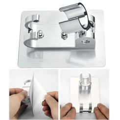 Aluminum Shower Head Holder Adjustable Shower Bracket Strong Adhesive Wall Mount Bathroom Bracket Stable For Bathroom Accessory