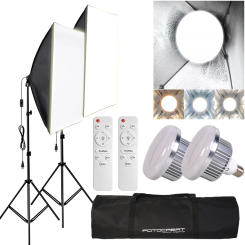 Photography Softbox Lighting Kits 50x70cm Professional Continuous Light Soft Box With Bulb E27 For Photo Studio Shoot Equipment