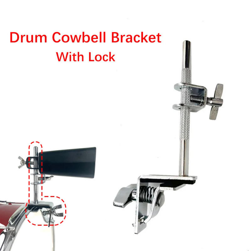 Description Picture 2 of itemCowbell Clamp Drum Cowbell Bracket Mount Cowbell Stand Holder Clip Percussion Accessory with Parallel Action Jaws