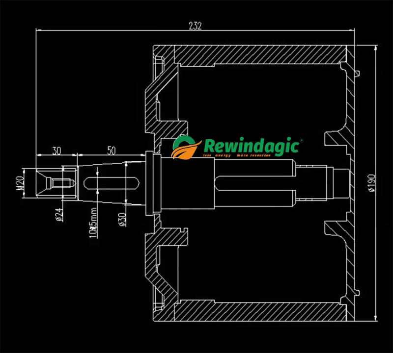 Description Picture 4 of item10KW-30KW Electric Alternator Generator Low RPM Motor Permanent Magnet Rare Earth Turbine 96V 110V 120V 220V 380V With Base