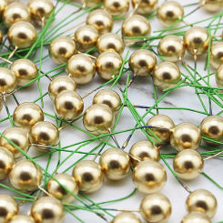 (100 Pcs/pack) 6cm Green Pole Berry Single Artificial Fruit Gold Silver Decoration Christmas Berry Accessories Party DIY Gift